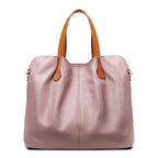 Leather Handbag Blue Litchi Grain Cowhide Women's Tote Bag – Office, Everyday · Faylori