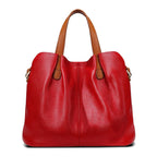 Leather Handbag Blue Litchi Grain Cowhide Women's Tote Bag – Office, Everyday · Faylori