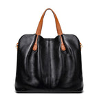 Leather Handbag Blue Litchi Grain Cowhide Women's Tote Bag – Office, Everyday · Faylori