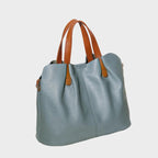 Leather Handbag Blue Litchi Grain Cowhide Women's Tote Bag – Office, Everyday · Faylori