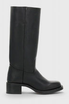 Leather Knee-High Boots Women's Tan Block Heel – Casual, Office, Holiday, Gift · Faylori