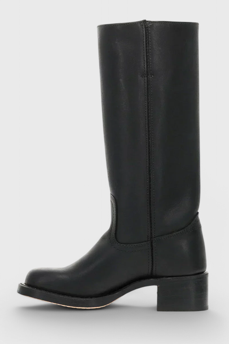 Leather Knee-High Boots Women's Tan Block Heel – Casual, Office, Holiday, Gift · Faylori
