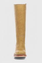 Leather Knee-High Boots Women's Tan Block Heel – Casual, Office, Holiday, Gift · Faylori