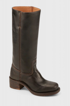 Leather Knee-High Boots Women's Tan Block Heel – Casual, Office, Holiday, Gift · Faylori