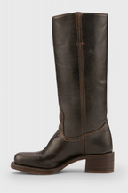 Leather Knee-High Boots Women's Tan Block Heel – Casual, Office, Holiday, Gift · Faylori