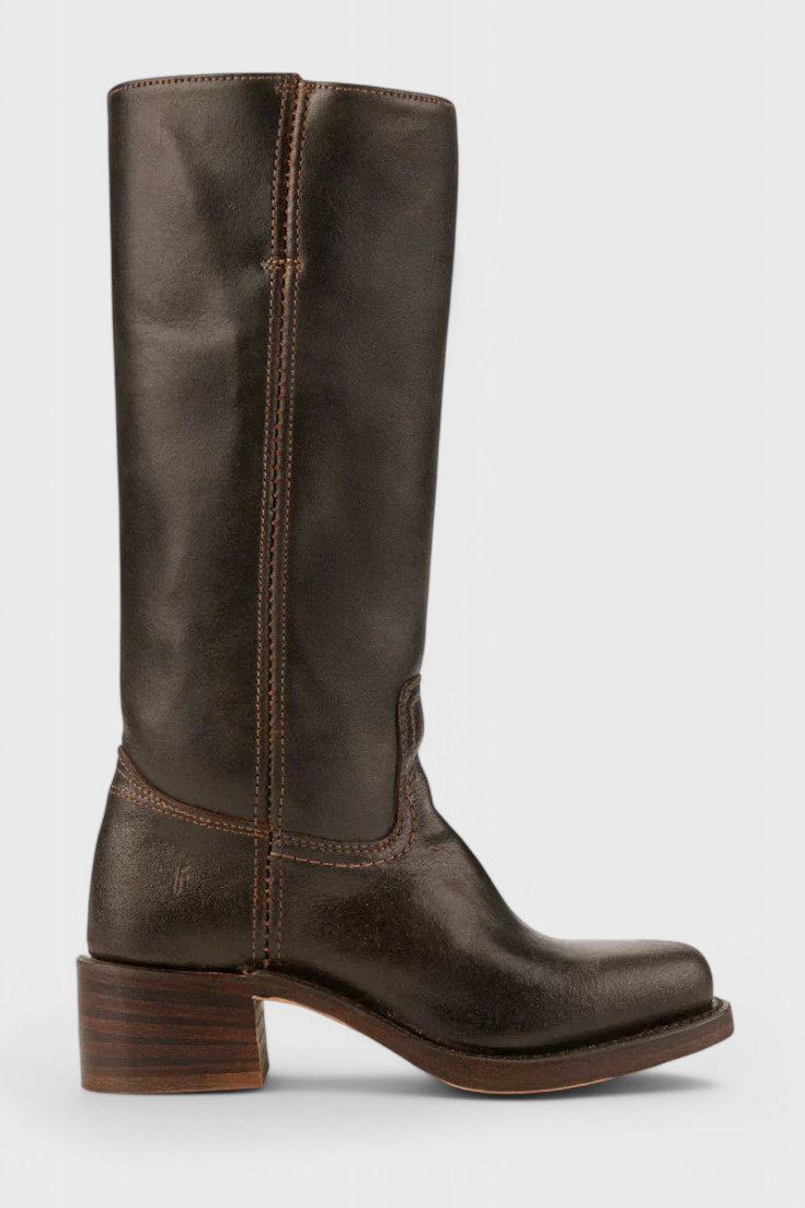 Leather Knee-High Boots Women's Tan Block Heel – Casual, Office, Holiday, Gift · Faylori