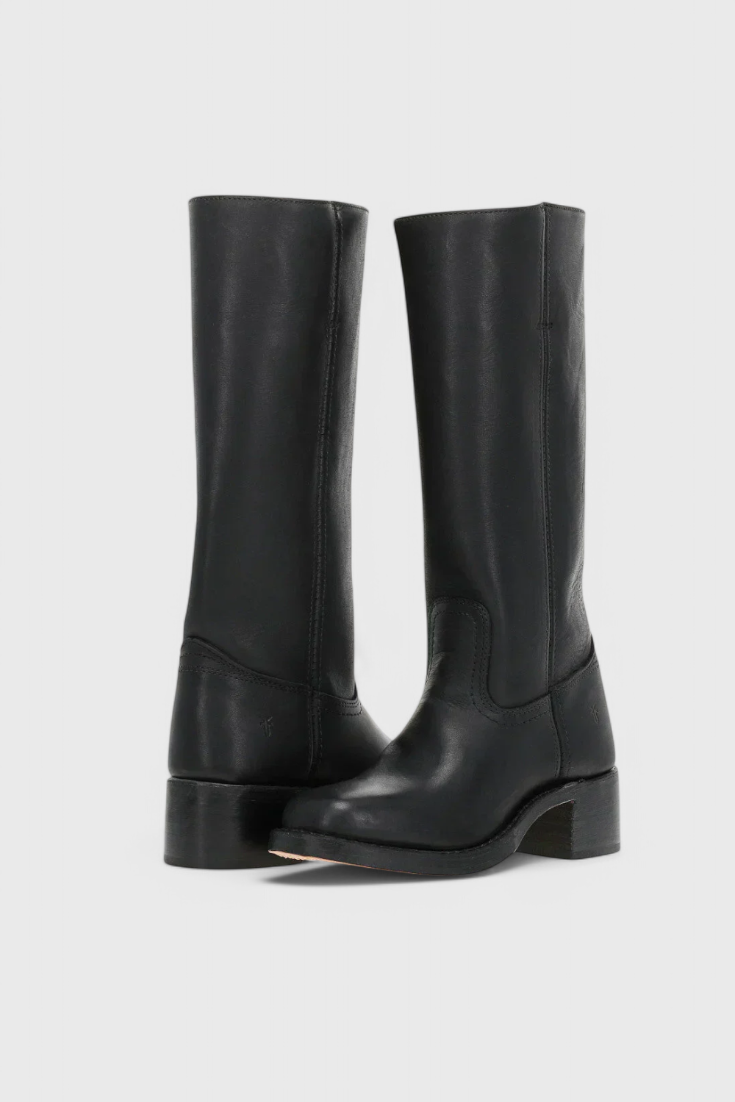 Leather Knee-High Boots Women's Tan Block Heel – Casual, Office, Holiday, Gift · Faylori