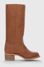 Leather Knee-High Boots Women's Tan Block Heel – Casual, Office, Holiday, Gift · Faylori