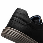 Leather Sneakers Black Lace-Up Men's Low-Top Casual Shoes – Casual, Office, Everyday