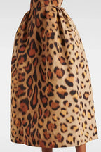 Leopard Print Midi Dress Women's Bustier Corset A-Line – Cocktail, Formal Occasion