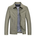 Lightweight Zip Jacket Men's Black Lapel Collar Plaid-Lined – Casual, Office, Everyday, Gift