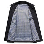 Lightweight Zip Jacket Men's Black Lapel Collar Plaid-Lined – Casual, Office, Everyday, Gift