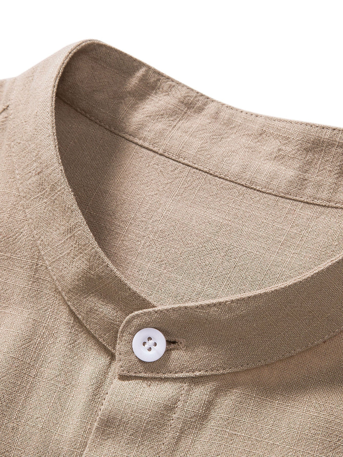 Linen Shirt & Pants Set Men's Khaki Beige Short Sleeve – Casual, Holiday Outfit · Faylori