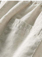 Linen Shirt & Pants Set Men's Khaki Beige Short Sleeve – Casual, Holiday Outfit · Faylori