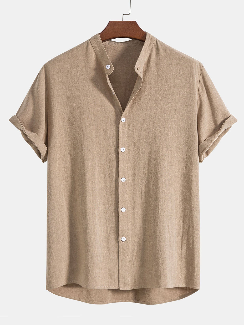 Linen Shirt & Pants Set Men's Khaki Beige Short Sleeve – Casual, Holiday Outfit · Faylori
