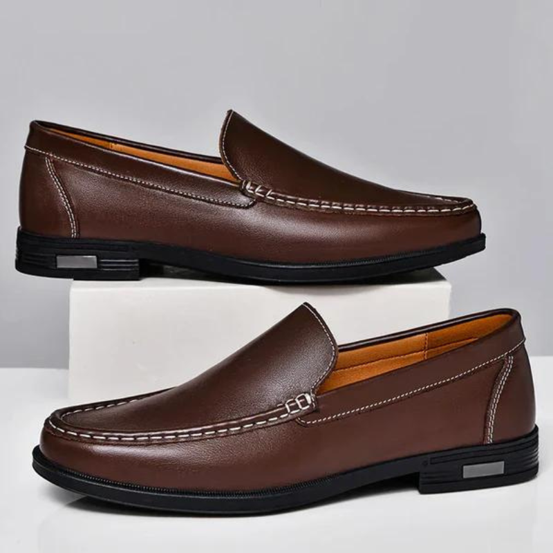 Loafers Blue Leather Slip-On Men's – Casual, Office, Gift · Faylori