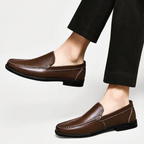 Loafers Blue Leather Slip-On Men's – Casual, Office, Gift · Faylori