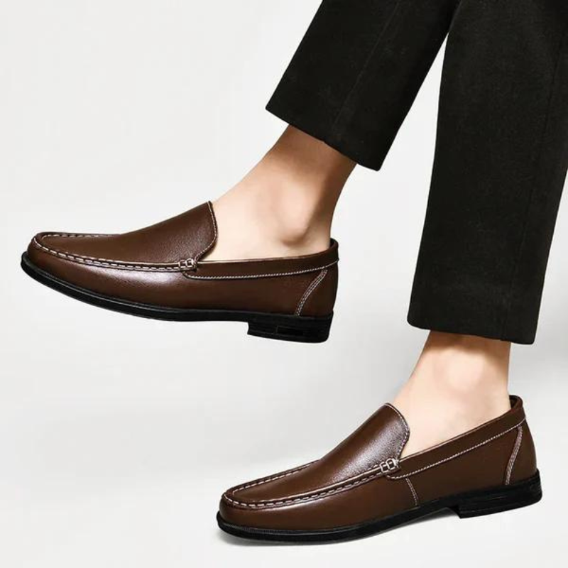 Loafers Blue Leather Slip-On Men's – Casual, Office, Gift · Faylori