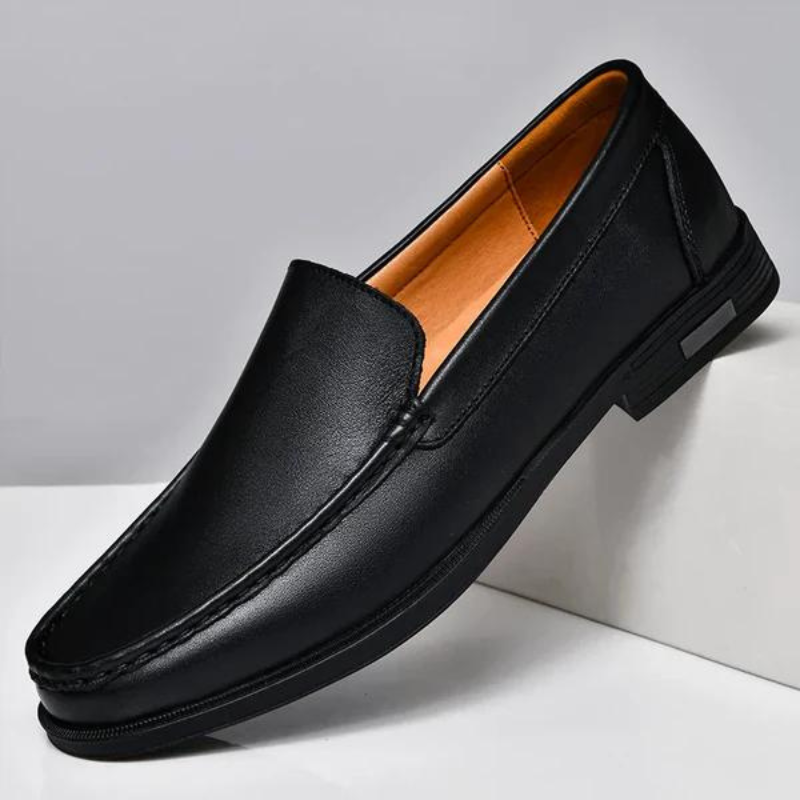 Loafers Blue Leather Slip-On Men's – Casual, Office, Gift · Faylori