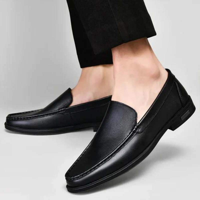 Loafers Blue Leather Slip-On Men's – Casual, Office, Gift · Faylori