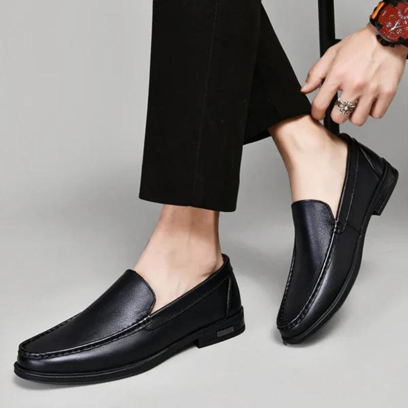 Loafers Blue Leather Slip-On Men's – Casual, Office, Gift · Faylori
