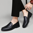 Loafers Blue Leather Slip-On Men's – Casual, Office, Gift · Faylori