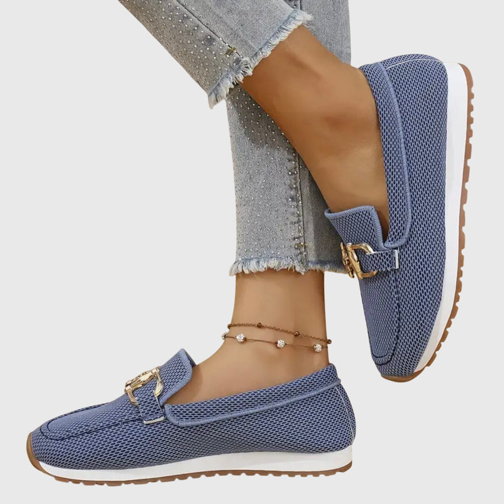 Loafers Blue Mesh Platform Slip-On Women's – Casual, Office, Comfort, Everyday, Gift