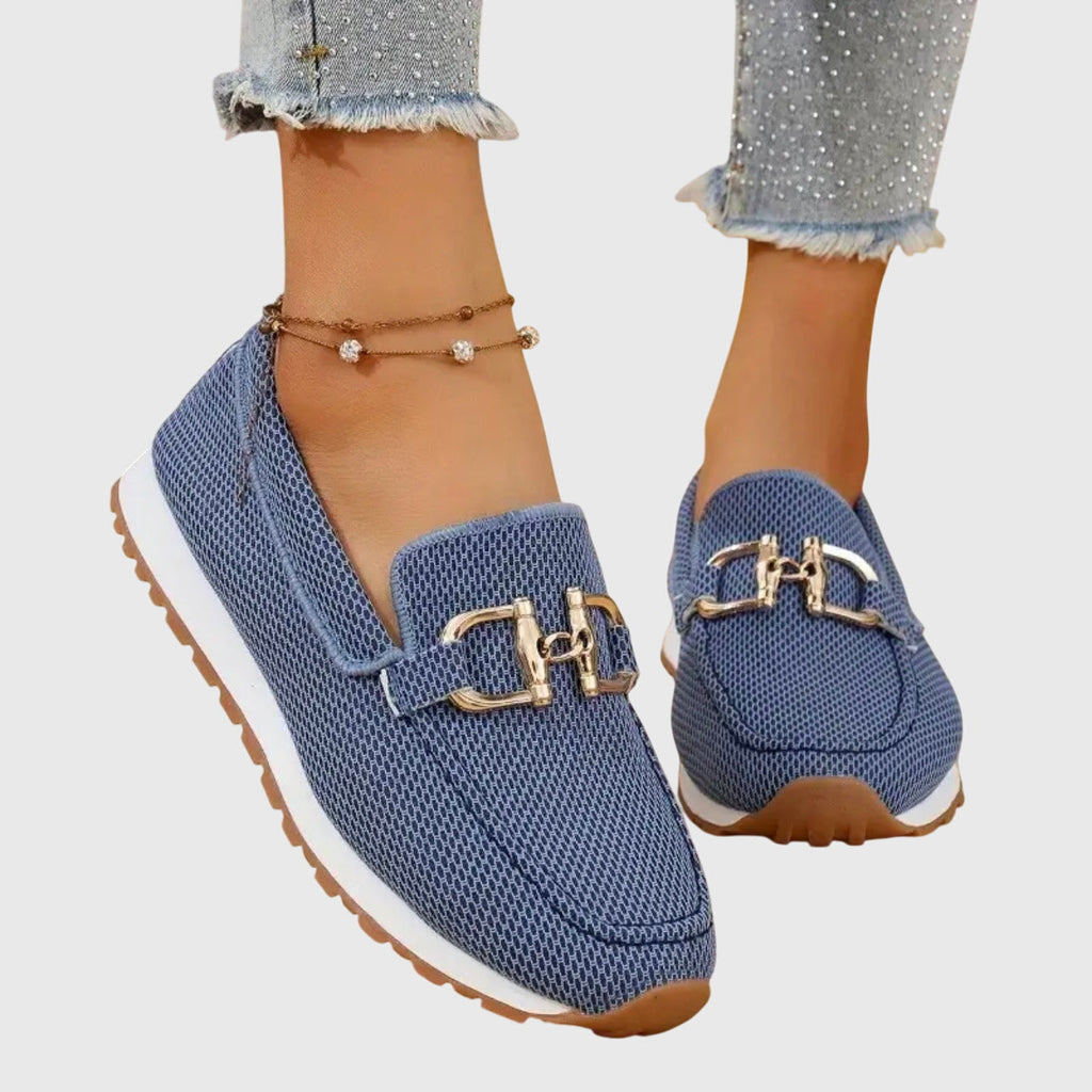 Loafers Blue Mesh Platform Slip-On Women's – Casual, Office, Comfort, Everyday, Gift