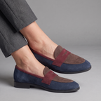 Loafers Suede Navy Brown Burgundy Women's Slip-On Flats – Casual, Office · Faylori