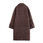Long Coat Women's Textured Notch Lapel Single-Breasted Longline Outerwear – Office, Casual, Winter, Gift