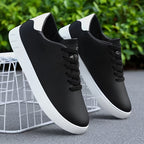 Low-Top Sneakers Men's White Lace-Up Breathable Skate Shoes – Casual, Everyday · Faylori