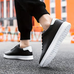 Low-Top Sneakers Men's White Lace-Up Breathable Skate Shoes – Casual, Everyday · Faylori