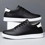Low-Top Sneakers Men's White Lace-Up Breathable Skate Shoes – Casual, Everyday · Faylori