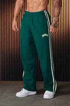 Men's Baggy Joggers Burgundy Side Stripe Drawstring Track Pants – Gym, Casual, Training