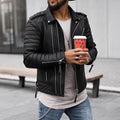 Men's Biker Jacket | Quilted Shoulders-Faylori