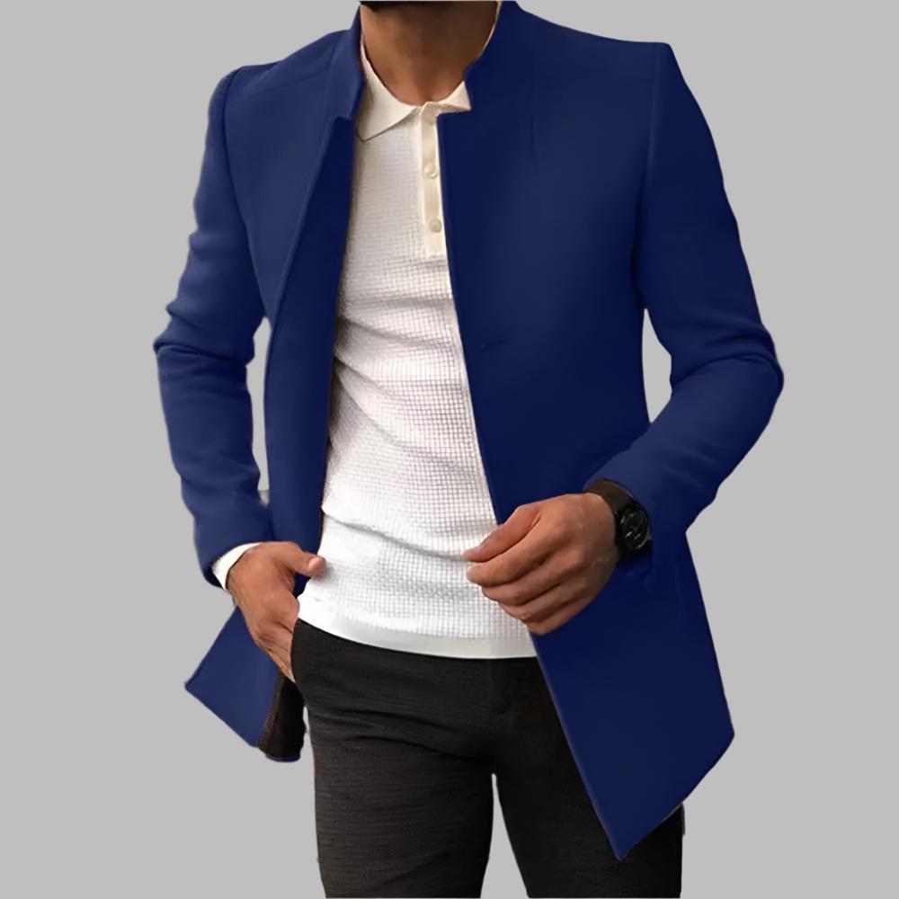 Men's Blazer Single-Breasted Stand Collar Slim Fit Jacket – Office, Casual, Formal, Gift