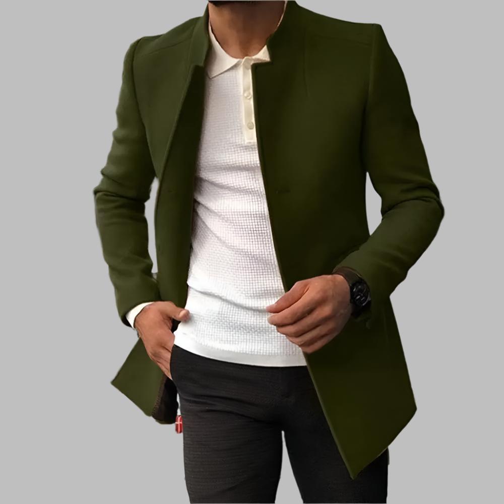 Men's Blazer Single-Breasted Stand Collar Slim Fit Jacket – Office, Casual, Formal, Gift