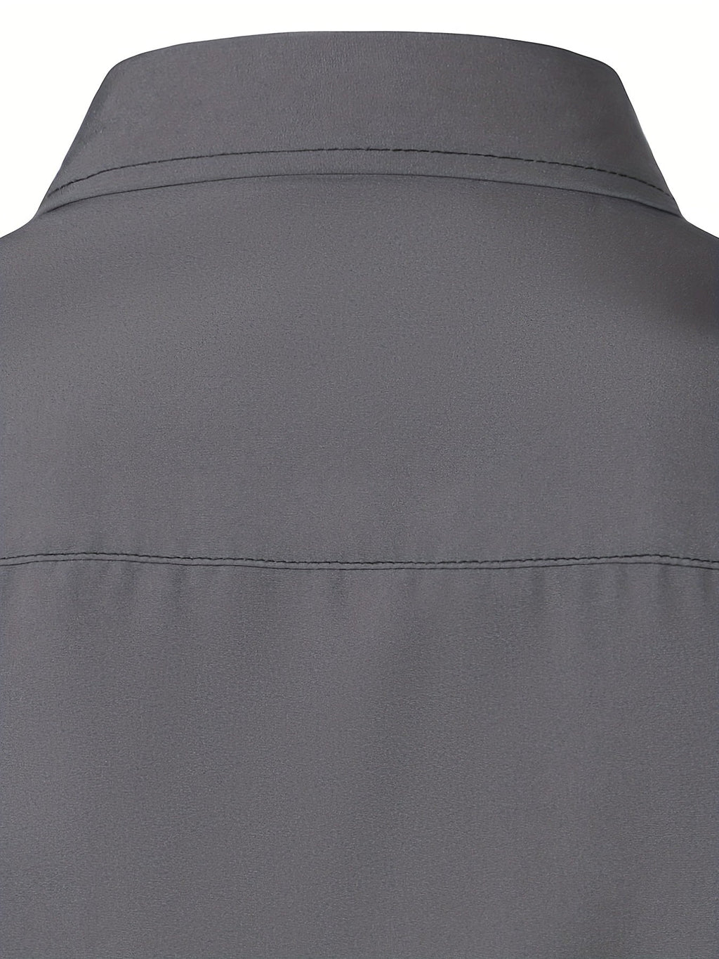 Men's Button-Up Shirt Long Sleeve Black Contrast-Trim Collar – Casual, Office, Holiday, Gift