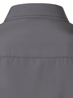 Men's Button-Up Shirt Long Sleeve Black Contrast-Trim Collar – Casual, Office, Holiday, Gift