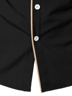 Men's Button-Up Shirt Long Sleeve Black Contrast-Trim Collar – Casual, Office, Holiday, Gift