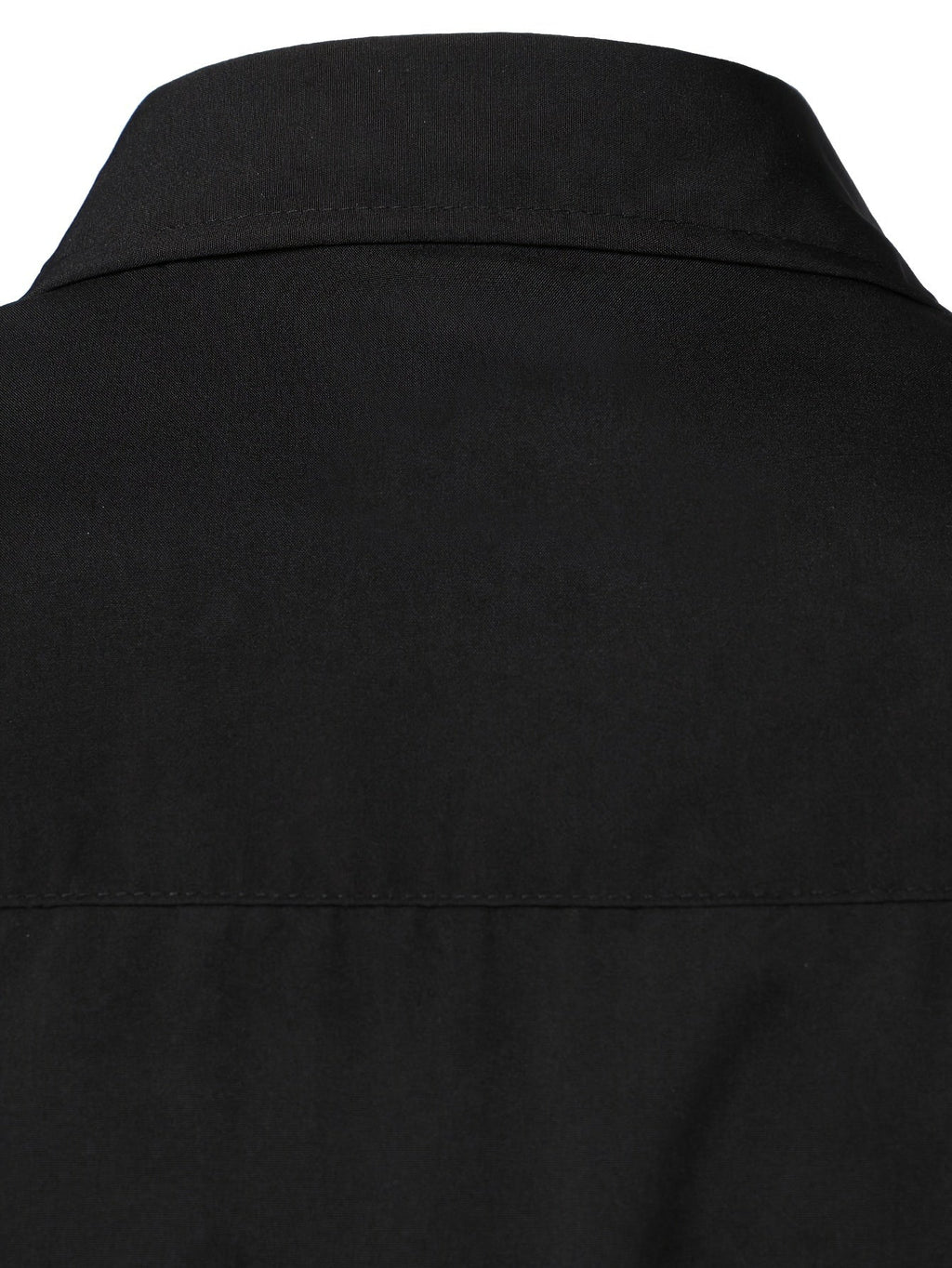 Men's Button-Up Shirt Long Sleeve Black Contrast-Trim Collar – Casual, Office, Holiday, Gift