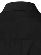 Men's Button-Up Shirt Long Sleeve Black Contrast-Trim Collar – Casual, Office, Holiday, Gift