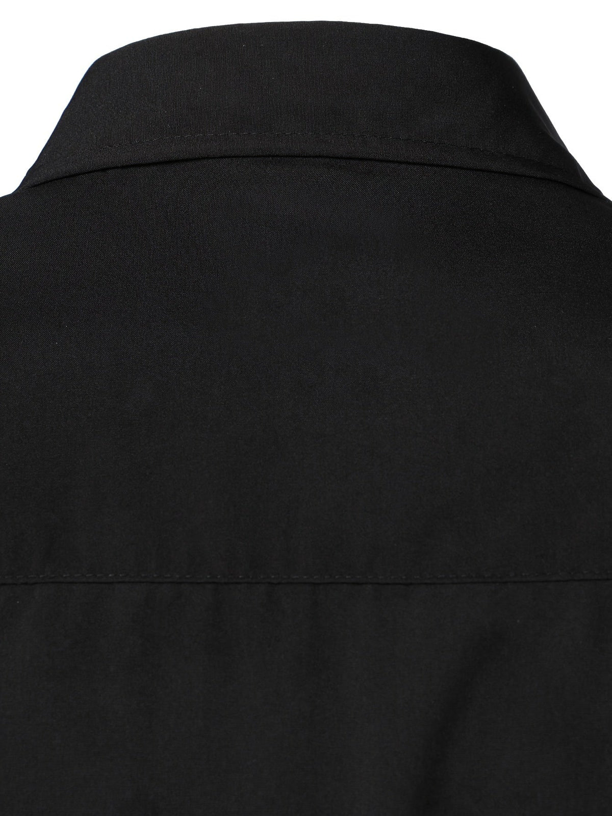 Men's Button-Up Shirt Long Sleeve Black Contrast-Trim Collar – Casual, Office, Holiday, Gift
