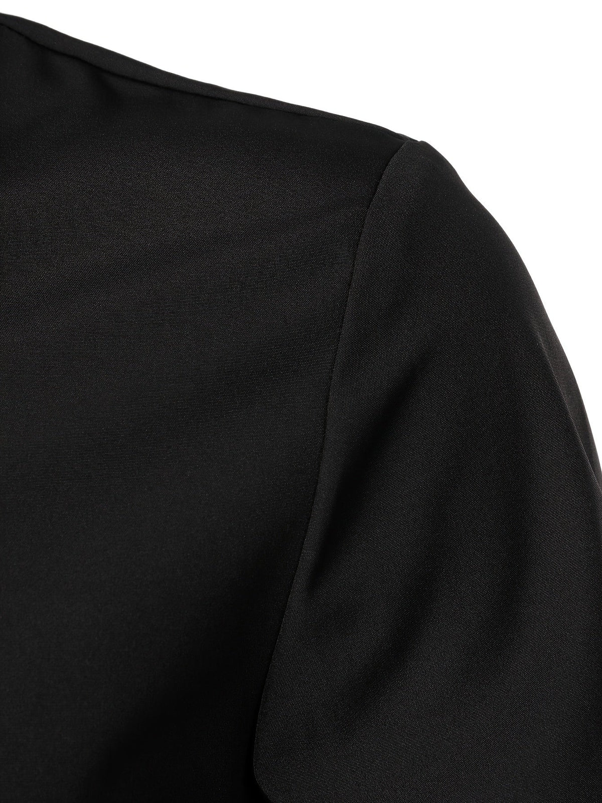 Men's Button-Up Shirt Long Sleeve Black Contrast-Trim Collar – Casual, Office, Holiday, Gift