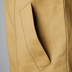 Men's Cotton Field Jacket Khaki Stand Collar Zip-Up Bomber – Casual, Office · Faylori