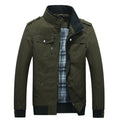 Men's Field Jacket Stand Collar Zip-Up Cotton with Multiple Pockets – Casual, Office, Holiday, Gift