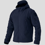 Men's Fleece Jacket Hooded Black Full-Zip Multi-Pocket – Casual, Outdoor, Tactical, Warm Everyday Wear