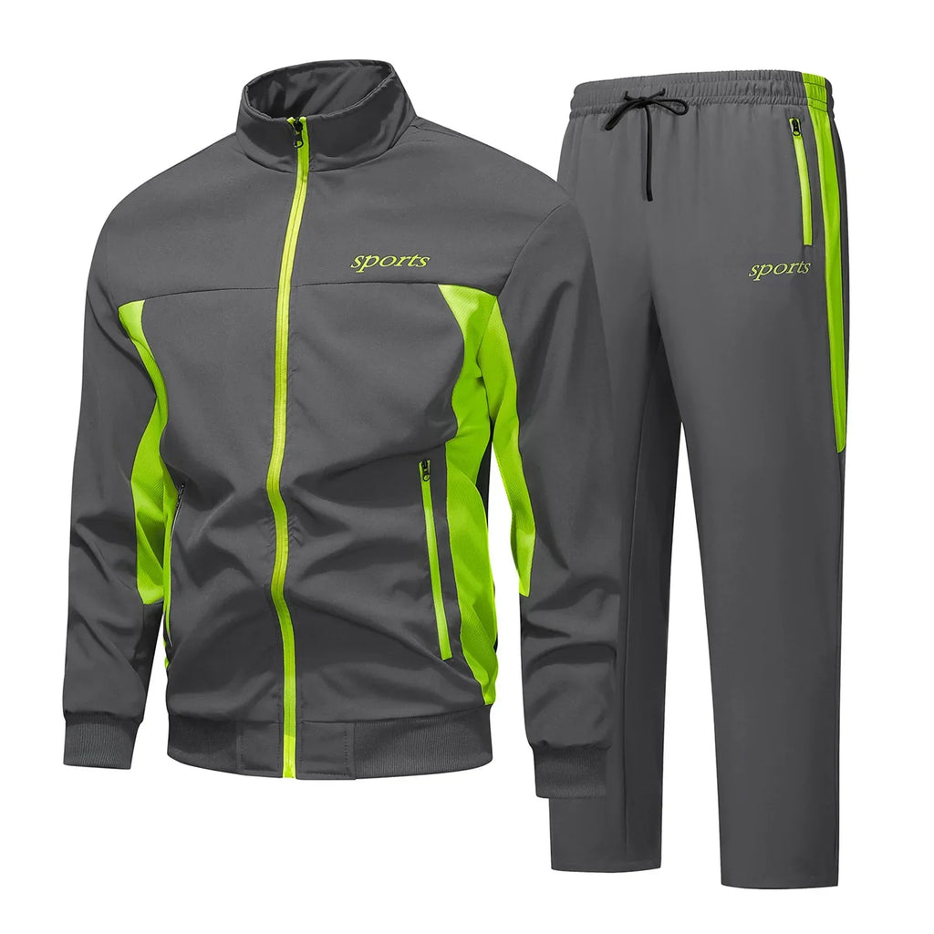 Men's Full-Zip Tracksuit Set | Stand Collar-Faylori