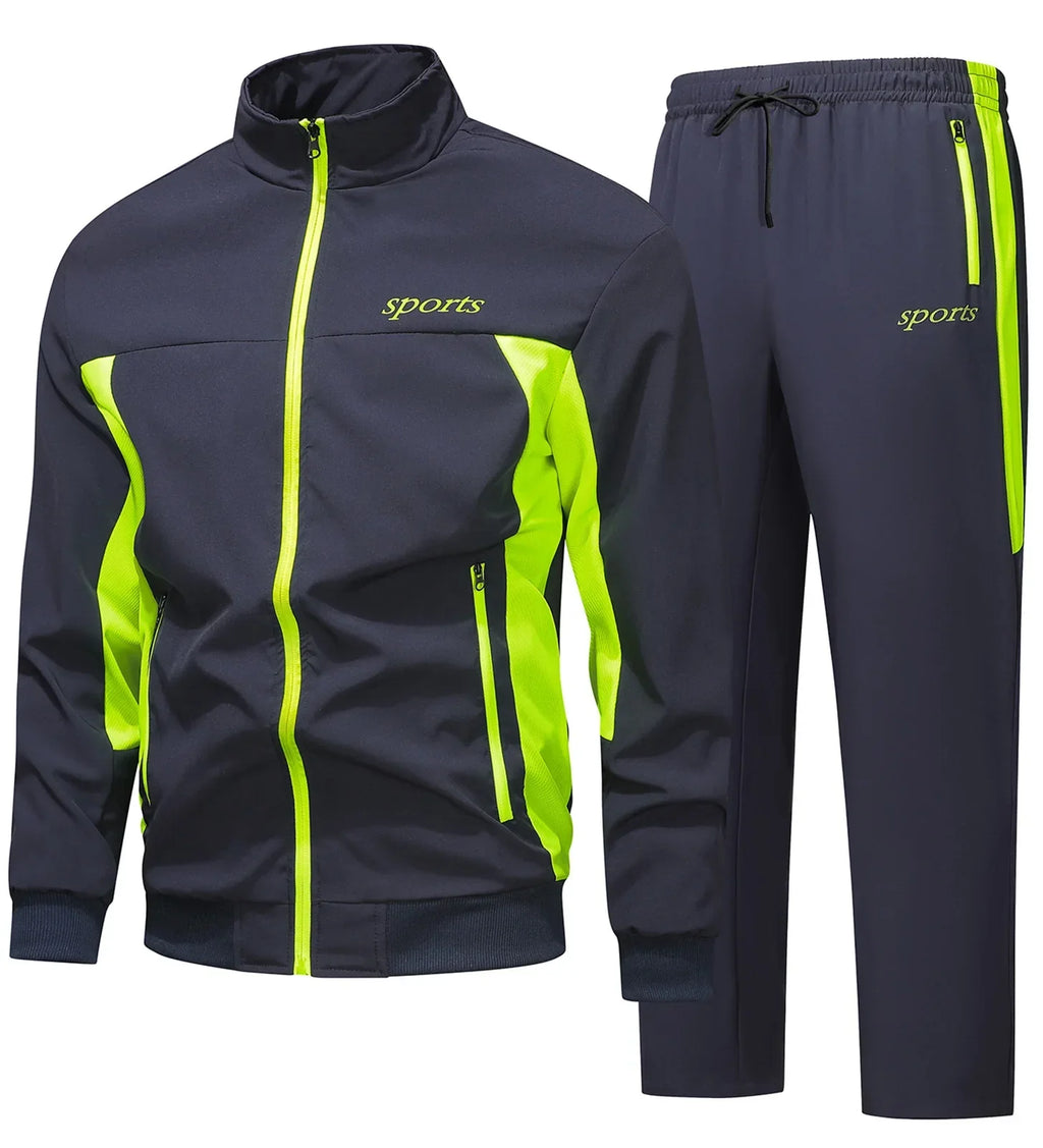 Men's Full-Zip Tracksuit Set | Stand Collar-Faylori