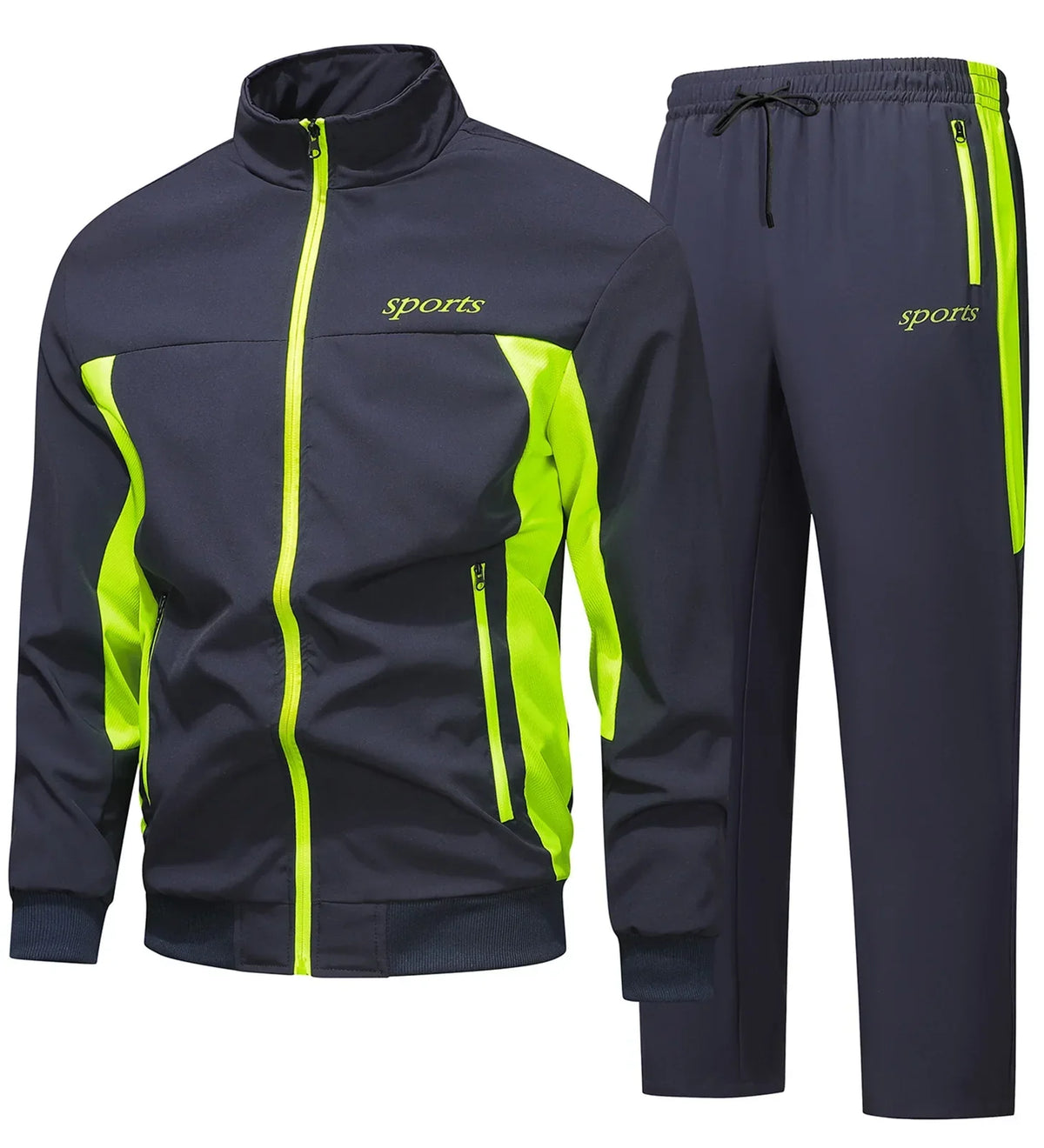 Men's Full-Zip Tracksuit Set | Stand Collar-Faylori